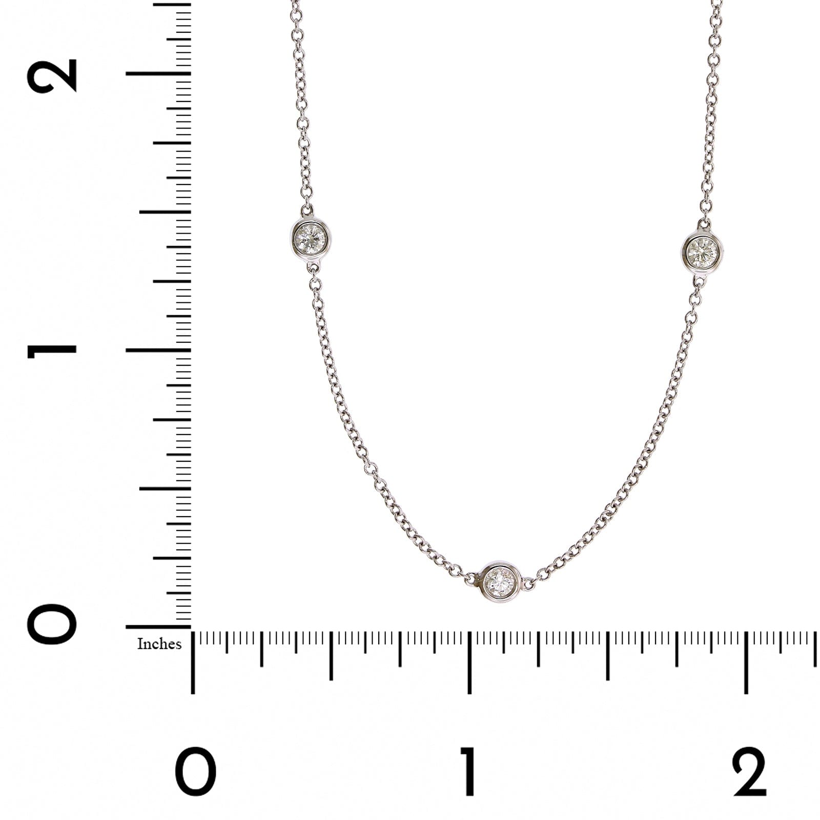 18K White Gold 9 Stone Adjustable Diamond Necklace