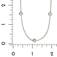 18K White Gold 9 Stone Adjustable Diamond Necklace