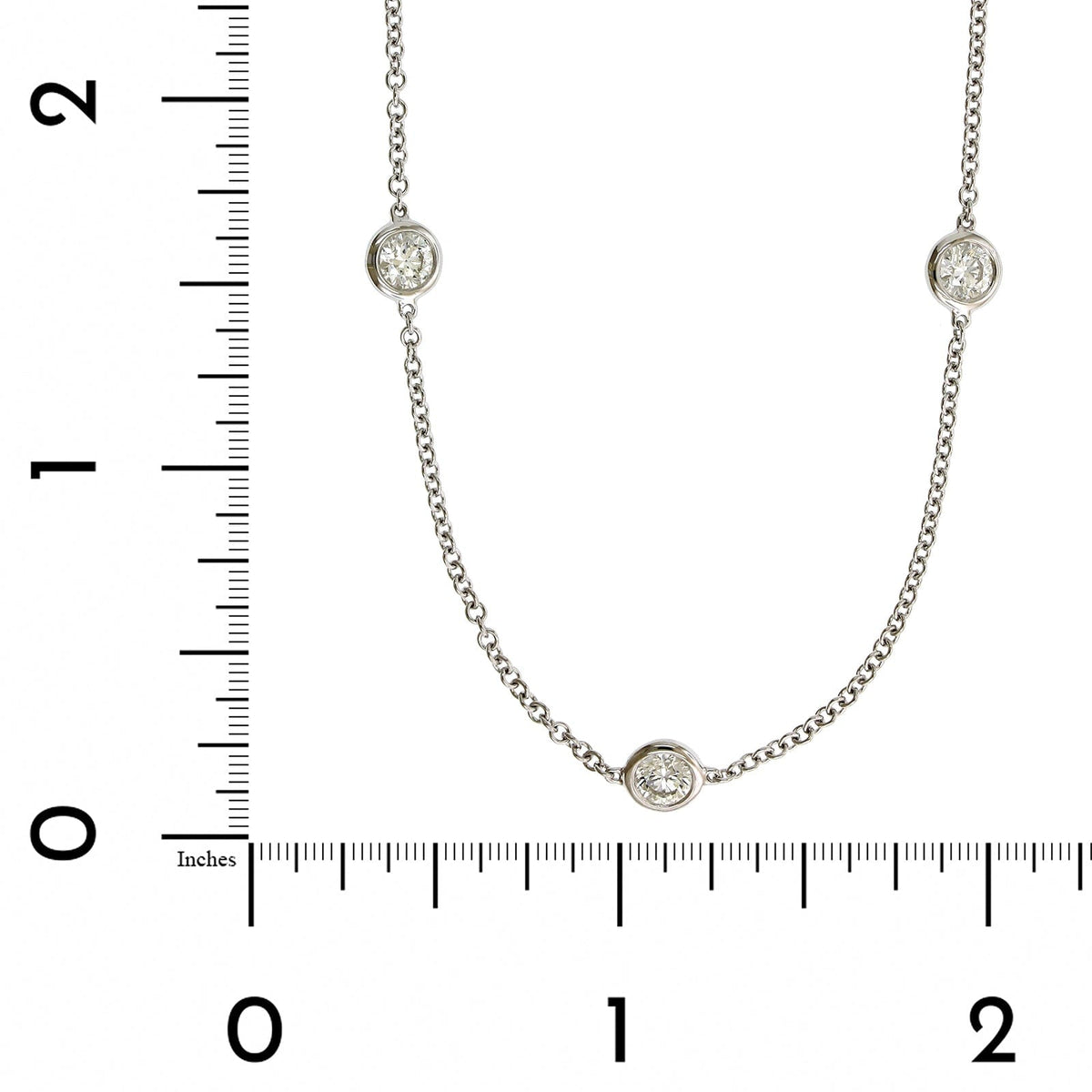 18K White Gold 9 Stone Adjustable Diamond Necklace
