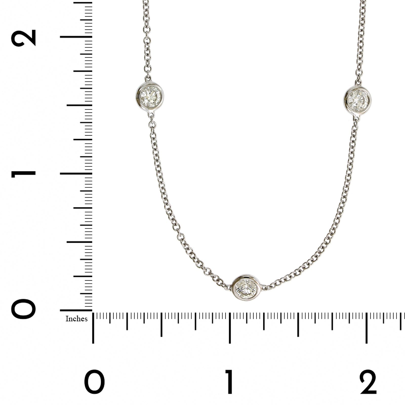 18K White Gold 9 Stone Adjustable Diamond Necklace