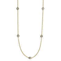 18K Yellow & White Gold 11 Stone Diamond Necklace