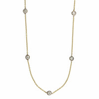 18K Yellow & White Gold 11 Stone Diamond Necklace