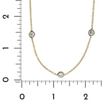 18K Yellow & White Gold 11 Stone Diamond Necklace