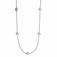 18K White Gold 17 Stone Diamond Necklace