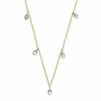14K Yellow & White Gold Pear Diamond Necklace