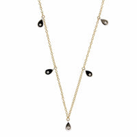 14K Yellow & White Gold Pear Diamond Necklace
