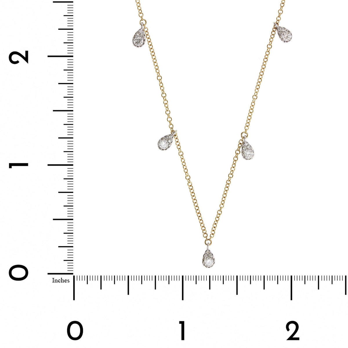 14K Yellow & White Gold Pear Diamond Necklace