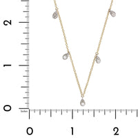 14K Yellow & White Gold Pear Diamond Necklace