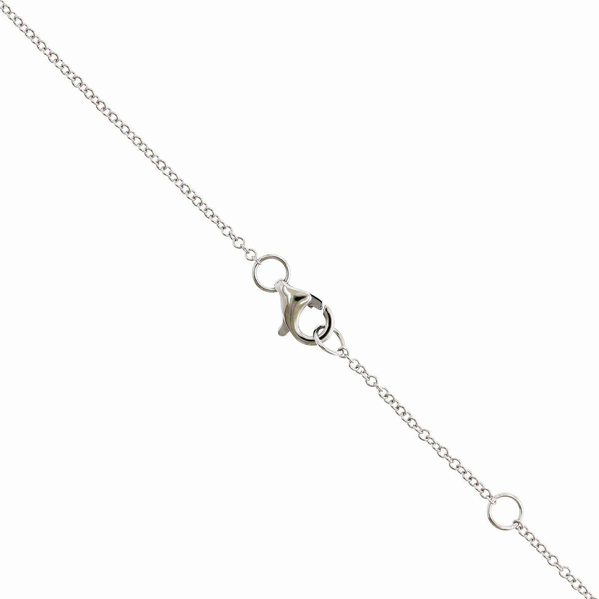 14K White Gold Pave Diamond Circle Necklace