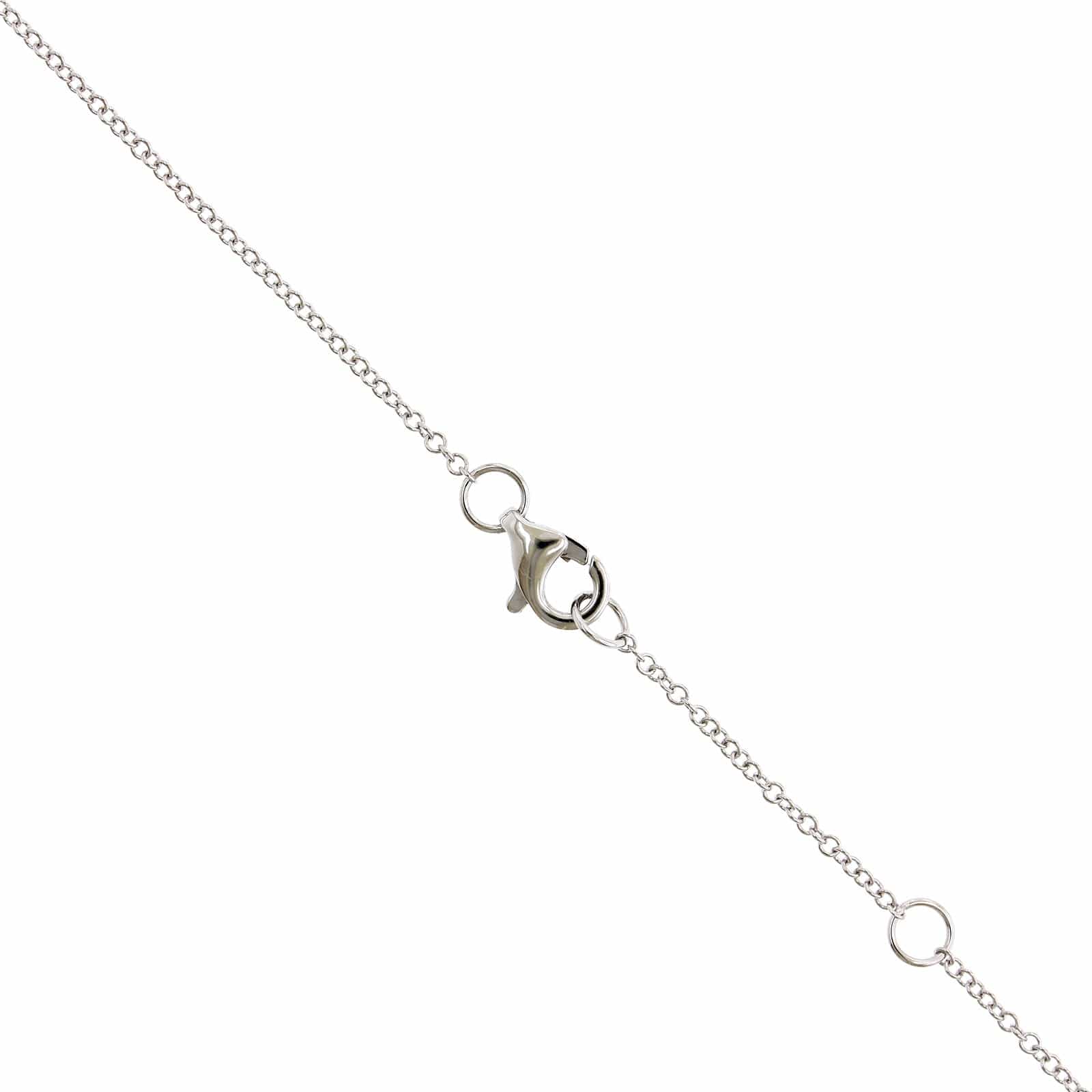 14K White Gold Pave Diamond Circle Necklace