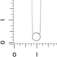 14K White Gold Pave Diamond Circle Necklace