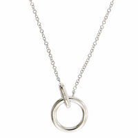 14K White Gold Pave Diamond Circle Necklace
