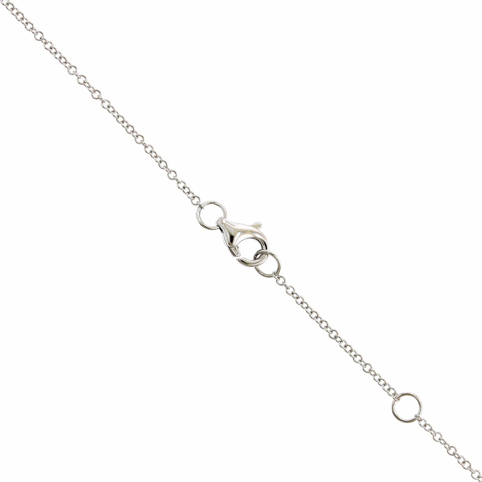 14K White Gold Pave Diamond Circle Necklace