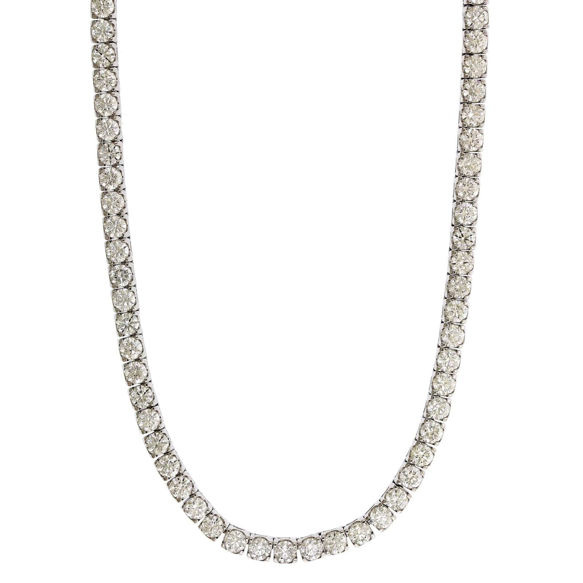 18K White Gold Diamond Tennis Necklace