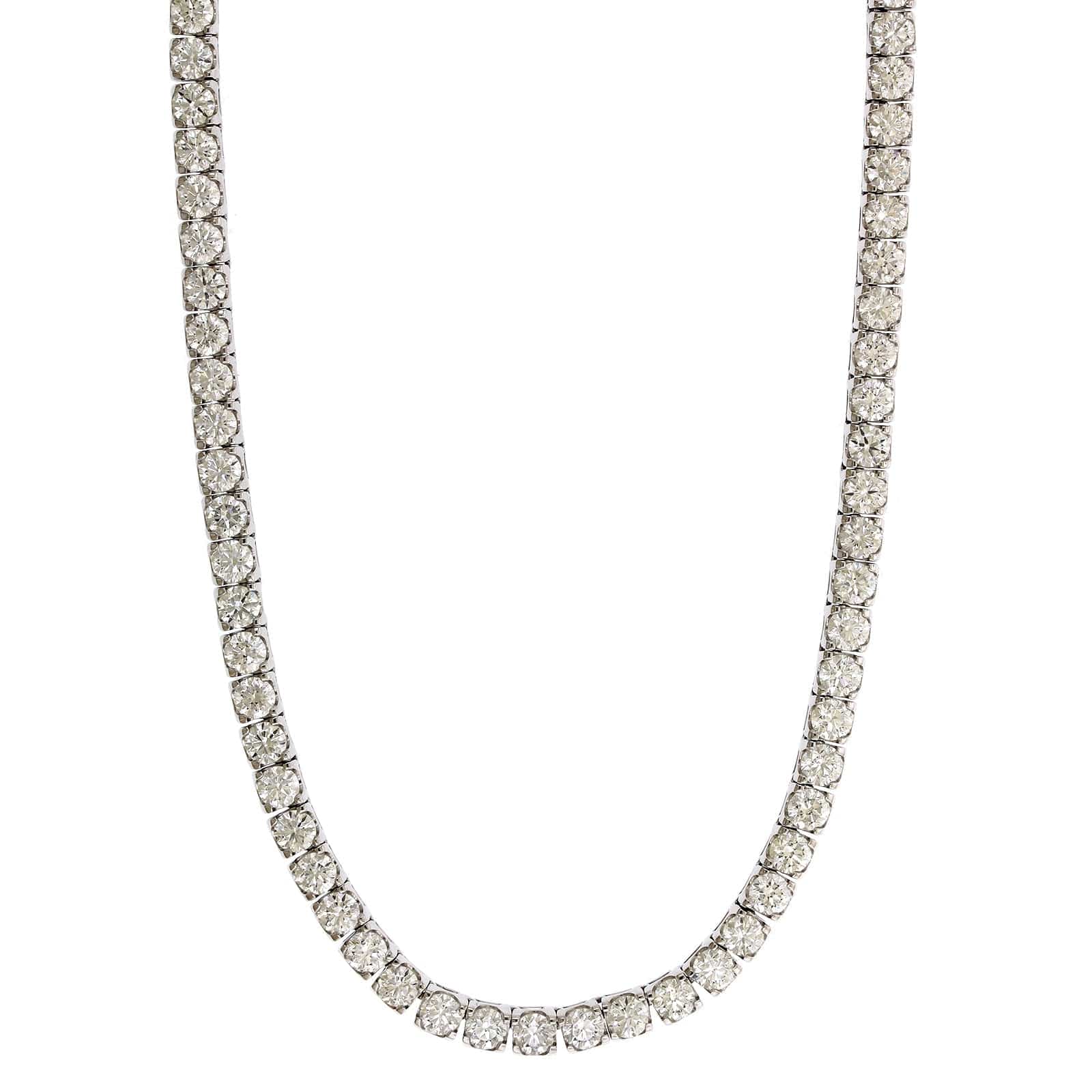 18K White Gold Diamond Tennis Necklace