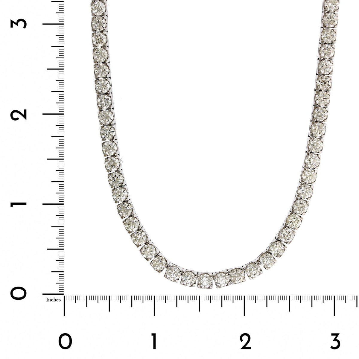 18K White Gold Diamond Tennis Necklace