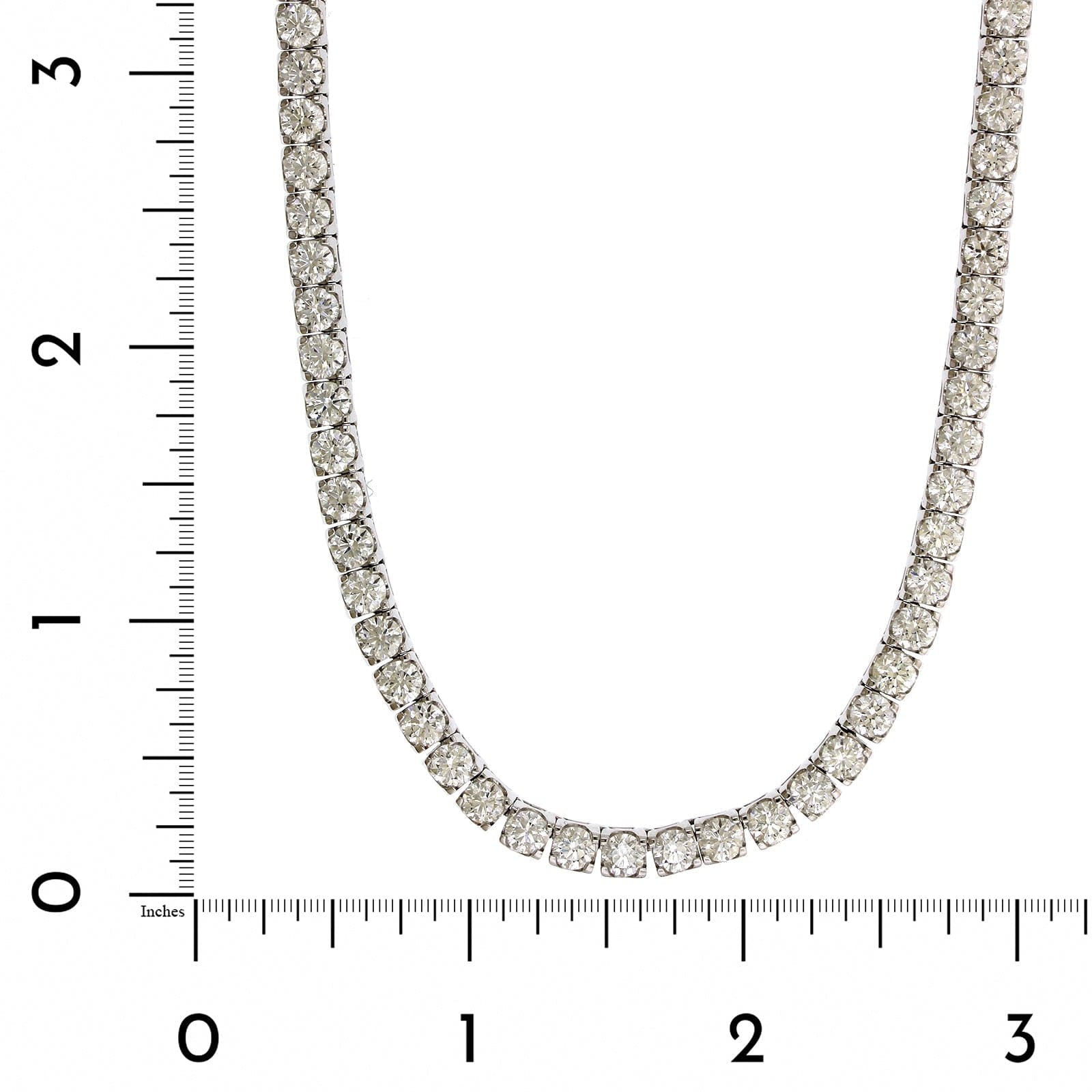 18K White Gold Diamond Tennis Necklace