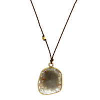 18K Yellow Gold Rose Cut Slice Diamond Pendant