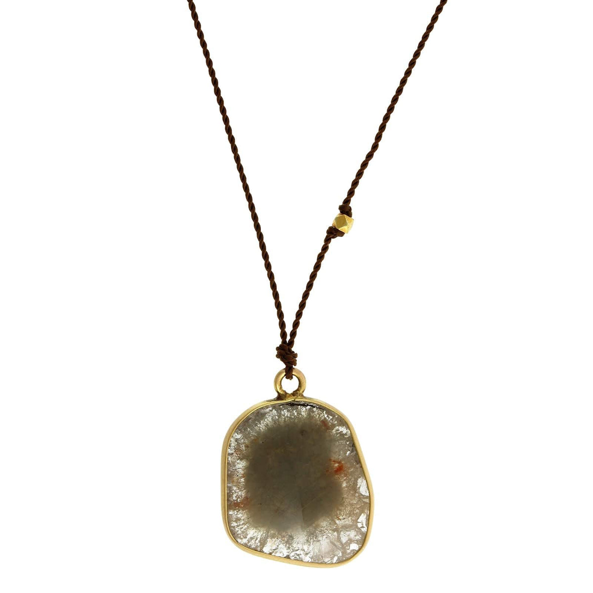 18K Yellow Gold Rose Cut Slice Diamond Pendant