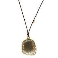18K Yellow Gold Rose Cut Slice Diamond Pendant