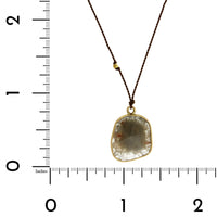 18K Yellow Gold Rose Cut Slice Diamond Pendant