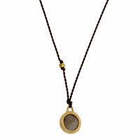 18K Yellow Gold Rose Cut Brown Diamond Pendant