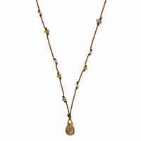 18K Yellow Gold Rustic Diamond Necklace