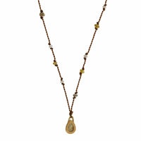 18K Yellow Gold Rustic Diamond Necklace