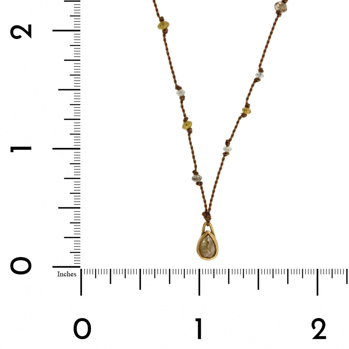 18K Yellow Gold Rustic Diamond Necklace