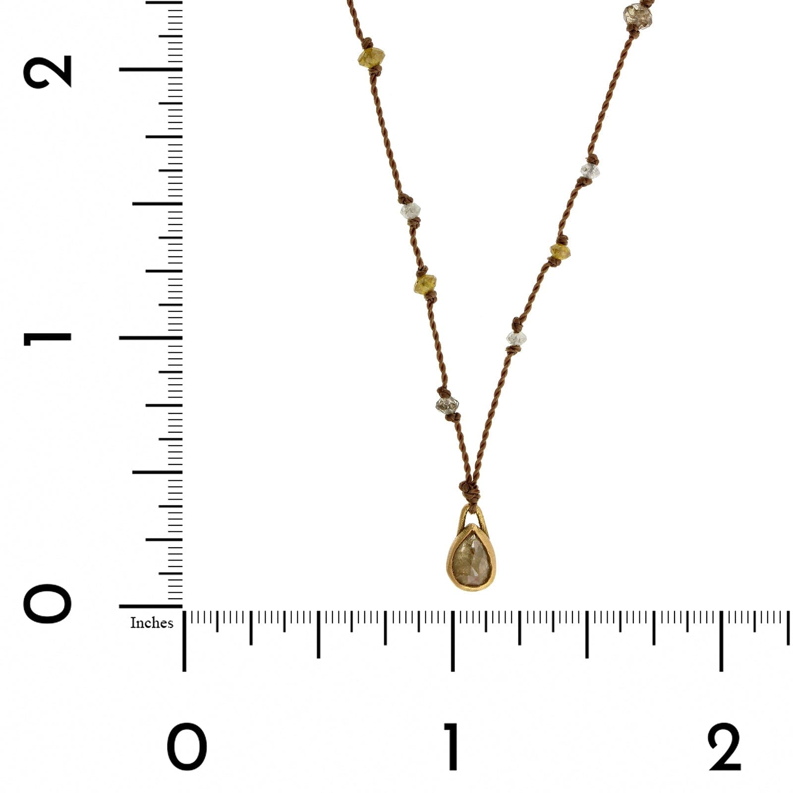 18K Yellow Gold Rustic Diamond Necklace