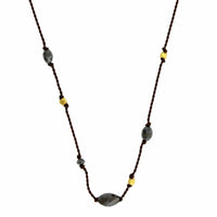 18K Yellow Gold Black Diamond Necklace