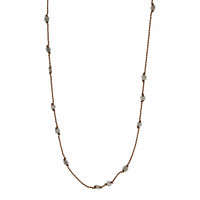 18K Yellow Gold Floating Grey Diamond Cube Necklace