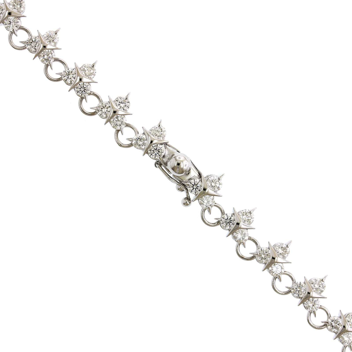18K White Gold Mercedes Diamond Collar Necklace