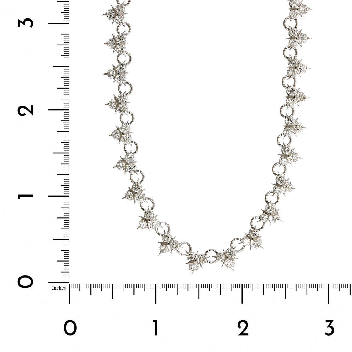 18K White Gold Mercedes Diamond Collar Necklace