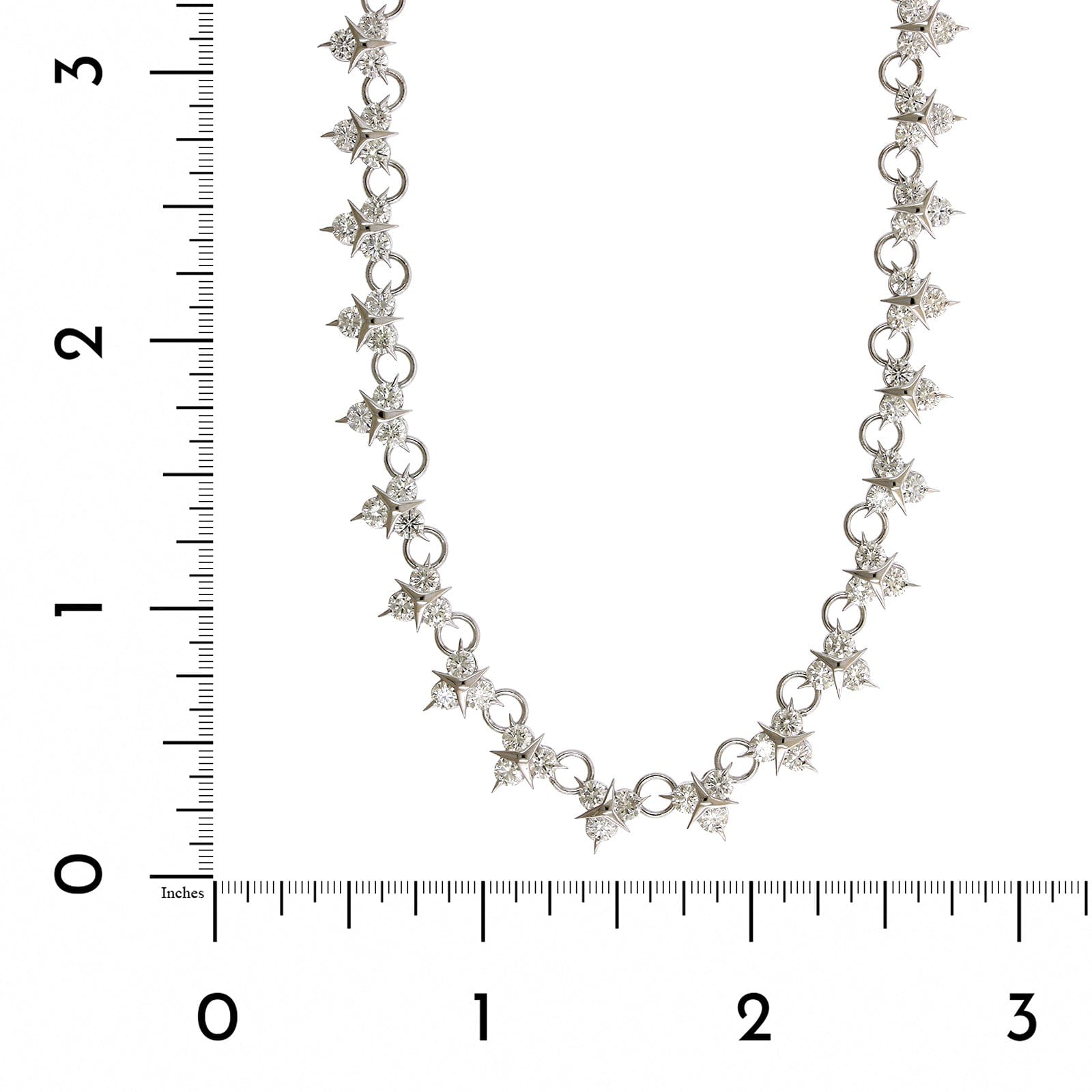 18K White Gold Mercedes Diamond Collar Necklace