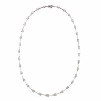 Etho Maria 18K White Gold Pear Shaped Diamond Bar Necklace