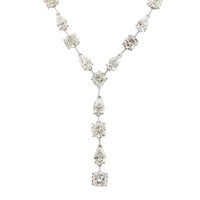 Etho Maria 18K White Gold Alternating Diamond Y Necklace