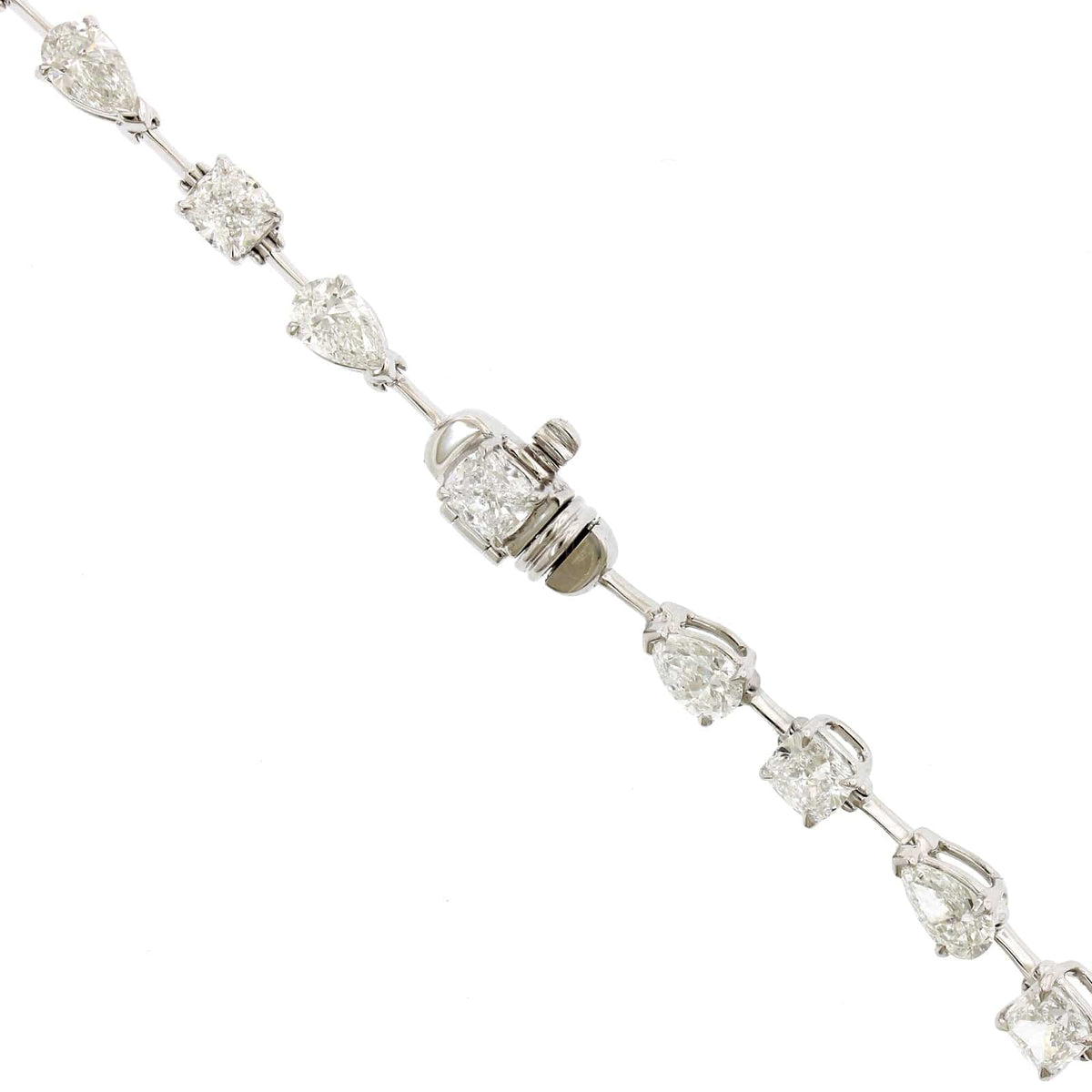 Etho Maria 18K White Gold Alternating Diamond Y Necklace
