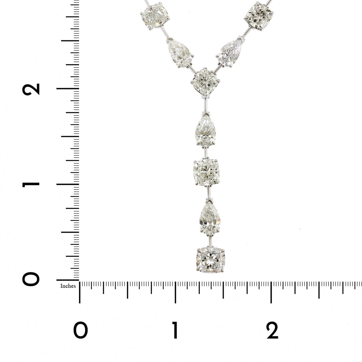Etho Maria 18K White Gold Alternating Diamond Y Necklace