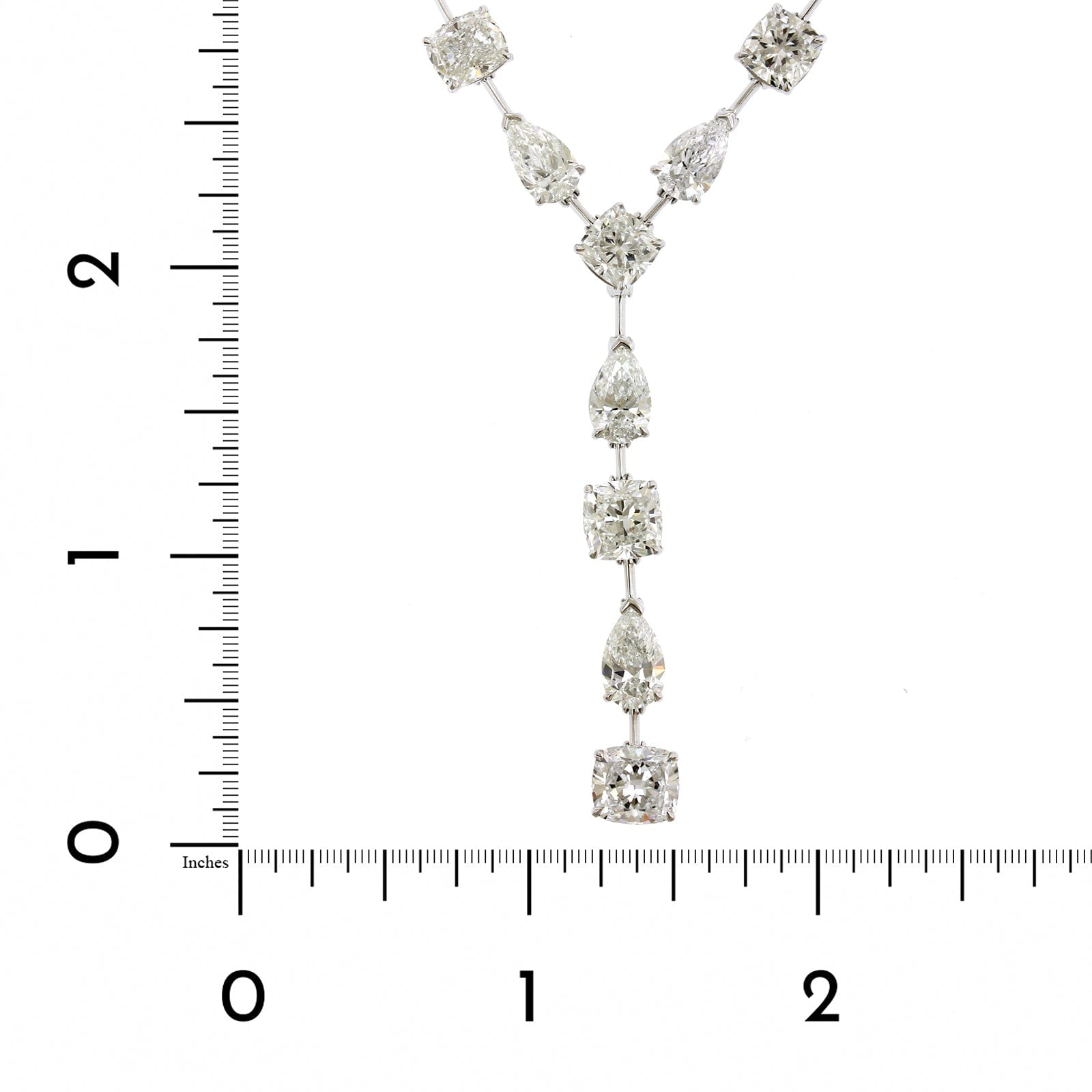 Etho Maria 18K White Gold Alternating Diamond Y Necklace