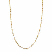 18K Yellow Gold 4 Prong Alternating Diamond Size Necklace