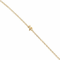 18K Yellow Gold 4 Prong Alternating Diamond Size Necklace