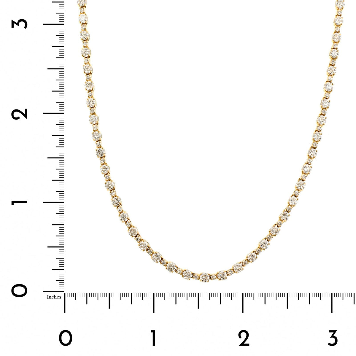 18K Yellow Gold 4 Prong Alternating Diamond Size Necklace