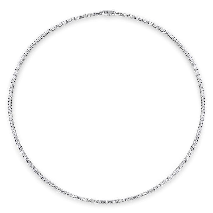 18K White Gold Diamond Line Necklace