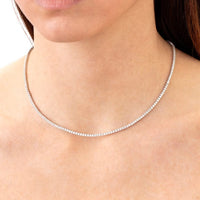 18K White Gold Diamond Line Necklace