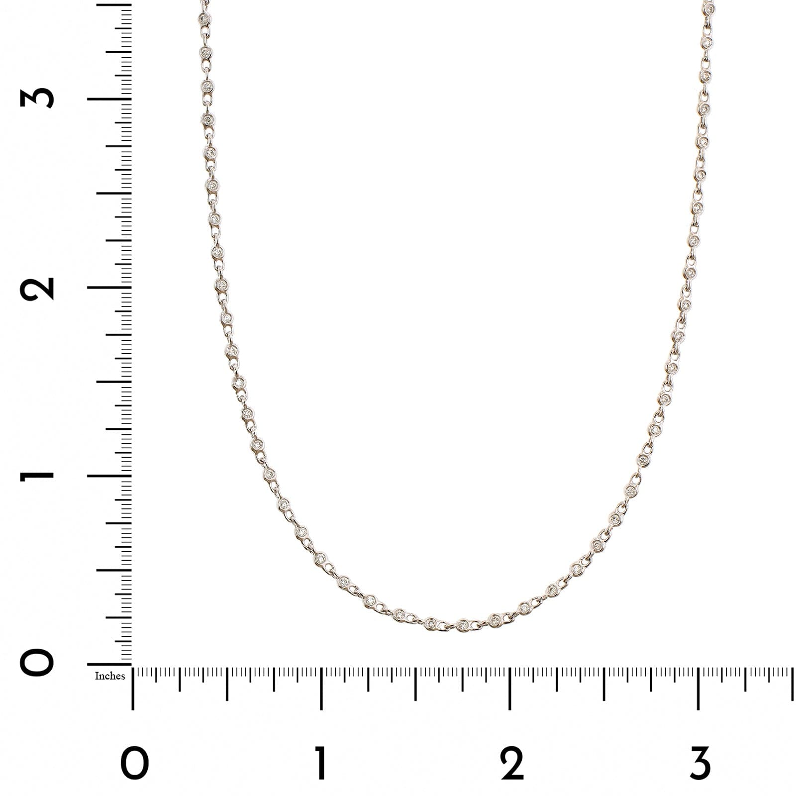 18K White Gold Diamond By The Yard Necklace