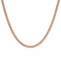 18K Rose Gold Diamond Line Necklace
