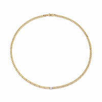Anita Ko 18K Yellow Gold Solid Plain Cuban Link Diamond Necklace