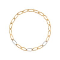 Marco Bicego Jaipur 18K Yellow Gold Diamond Oval Link Necklace