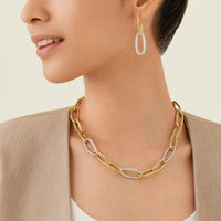 Marco Bicego Jaipur 18K Yellow Gold Diamond Oval Link Necklace